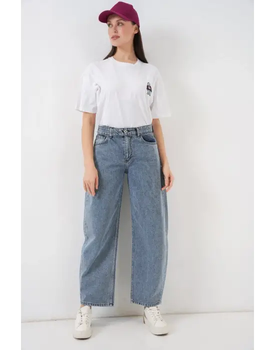 Yüksek Bel Kot Pantolon 30081 - Mavi