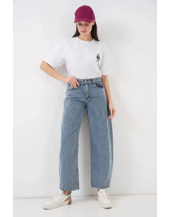 Yüksek Bel Kot Pantolon 30081 - Mavi