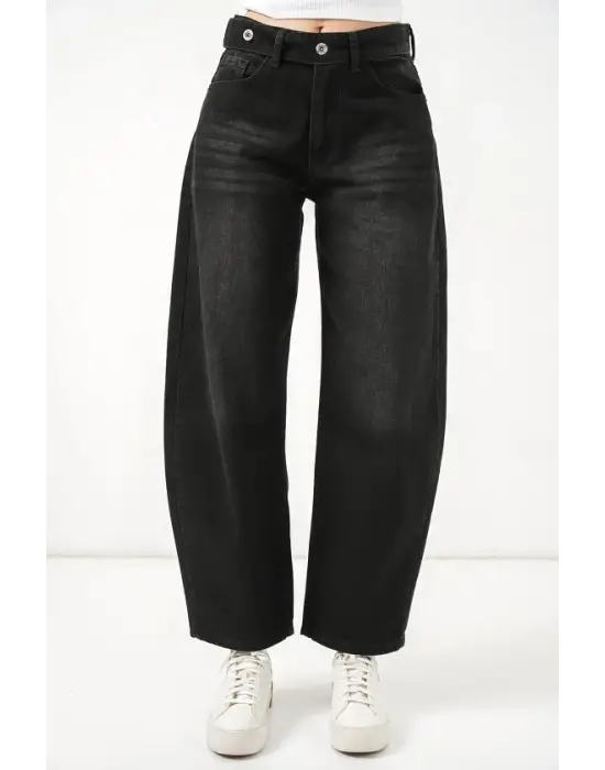 Yüksek Bel Kot Pantolon 30081 - Siyah