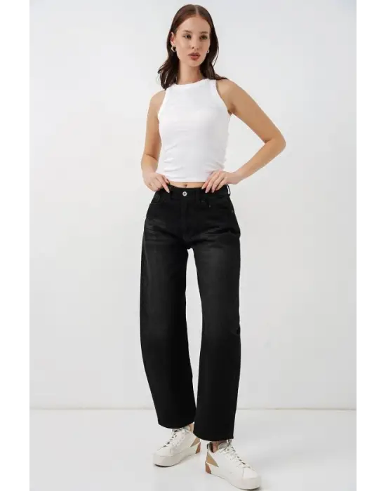 Yüksek Bel Kot Pantolon 30081 - Siyah