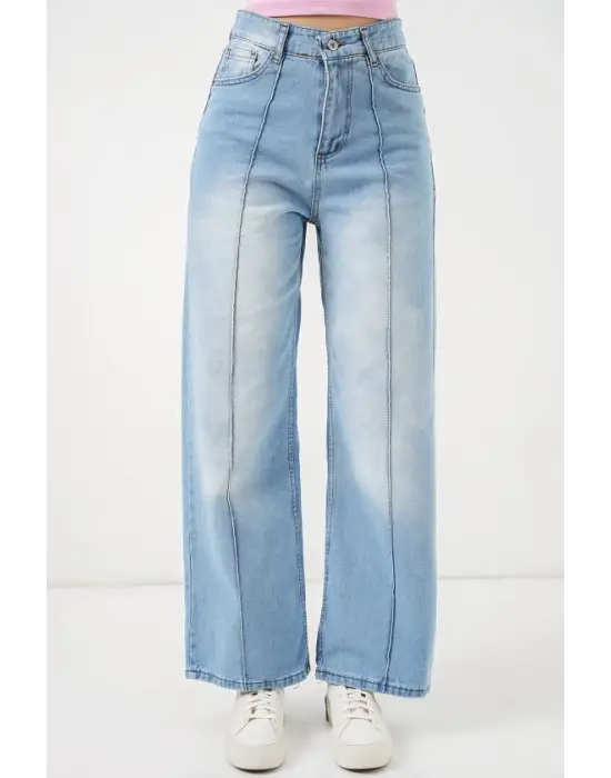 Yüksek Bel Kot Pantolon 30082 - Açık Mavi