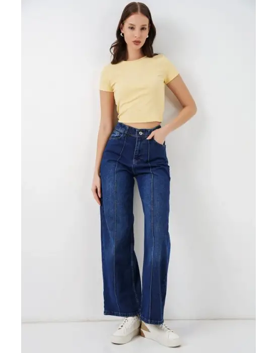 Yüksek Bel Kot Pantolon 30082 - Lacivert