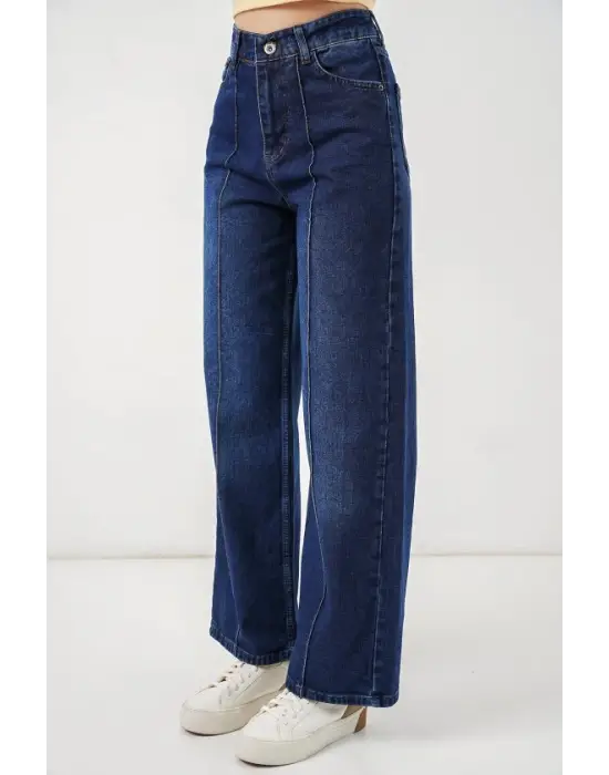 Yüksek Bel Kot Pantolon 30082 - Lacivert