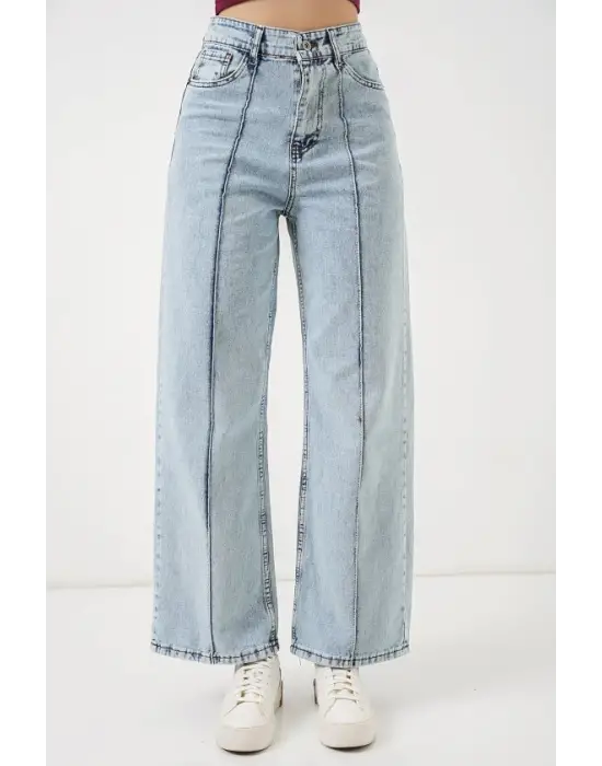 Yüksek Bel Kot Pantolon 30082 - Mavi