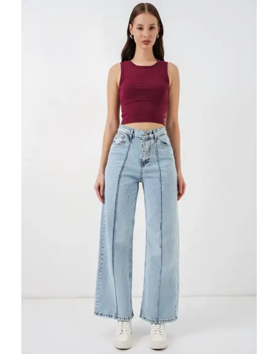 Yüksek Bel Kot Pantolon 30082 - Mavi