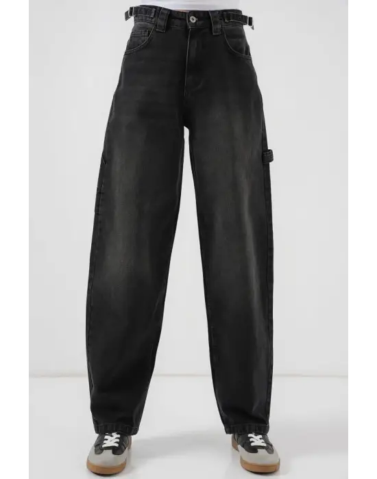 Yüksek Bel Kot Pantolon 6701 - Siyah