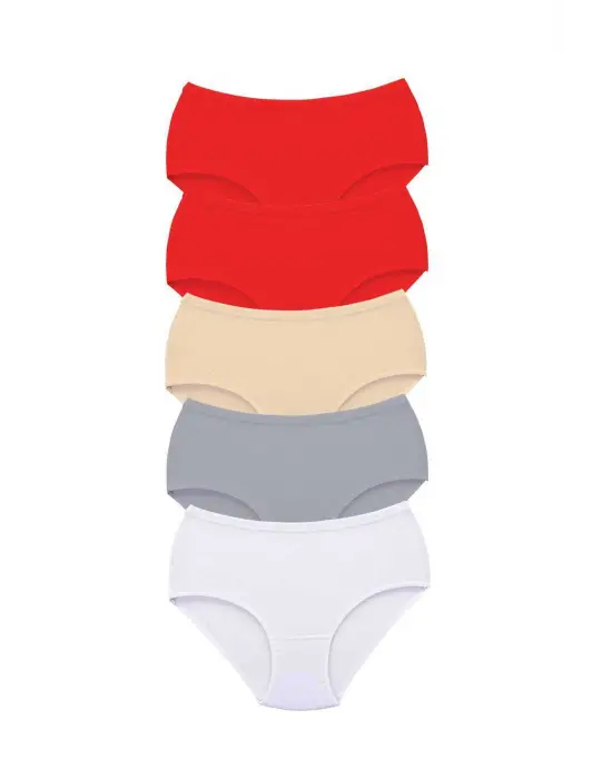 Omarı Yüksek Bel Bato Kalın Lastik Külot 5li Set