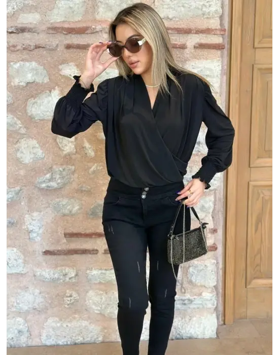 Yüksek Bel Likralı Jean Pantolon 90 Cm