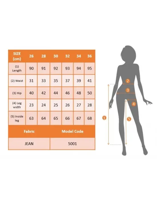 Omarı Yüksek Bel Likralı Jean Pantolon - Uzun Bacak