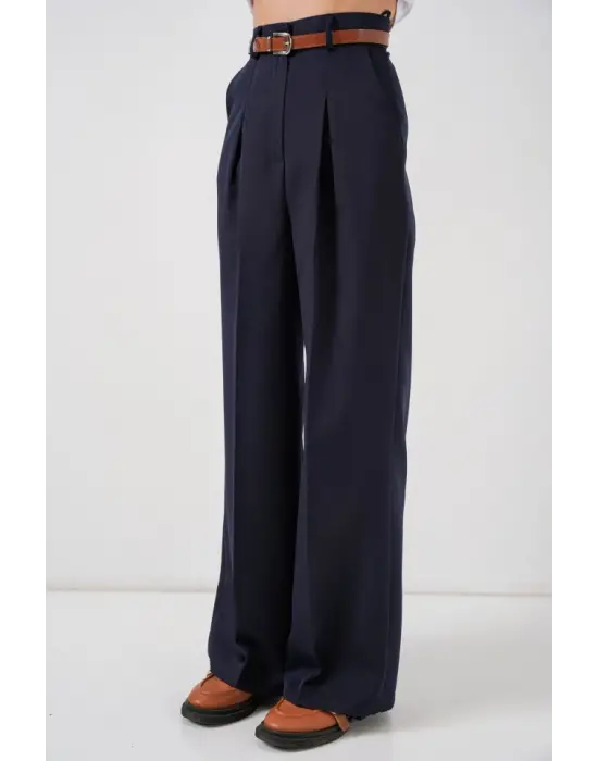 Yüksek Bel Palazzo Pantolon 30051 - Lacivert