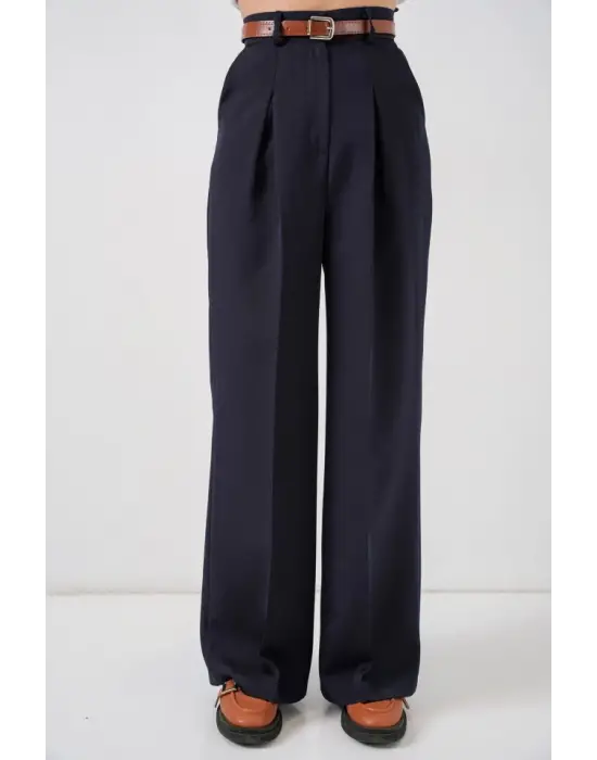 Yüksek Bel Palazzo Pantolon 30051 - Lacivert