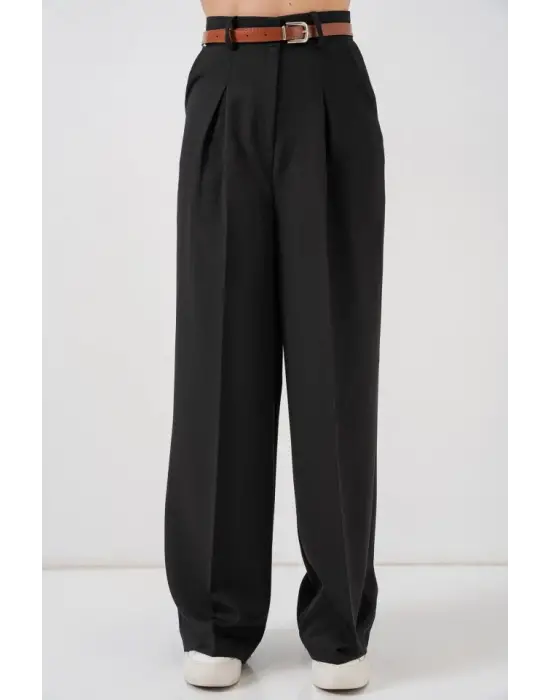 Yüksek Bel Palazzo Pantolon 30051 - Siyah