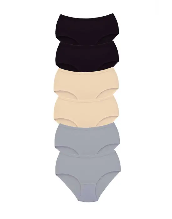 Omarı 6 Adet Yüksek Bel Lastikli Tutku Kadın Bato Külot S14