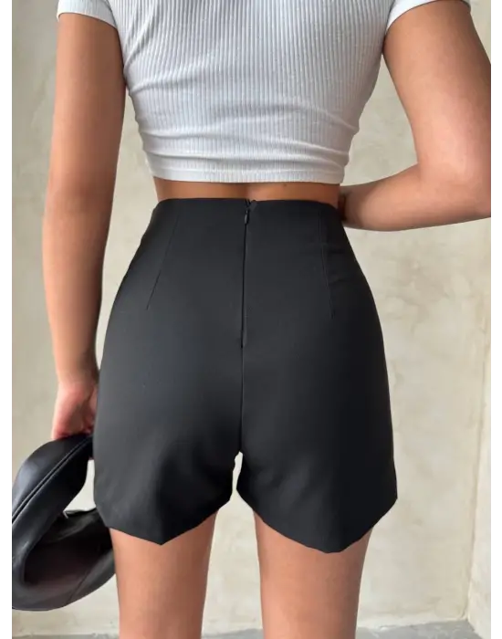 Modern Parçalı Double Kumaş Şort