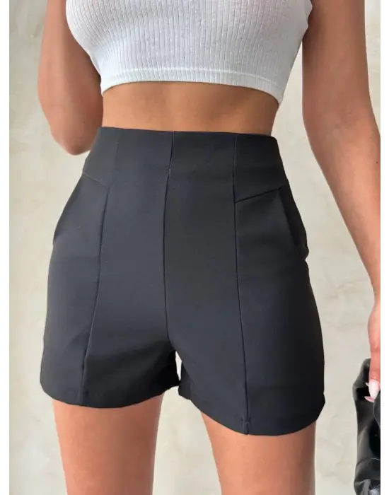 Modern Parçalı Double Kumaş Şort