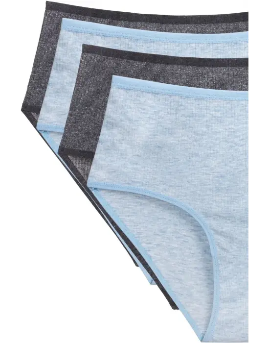 Omarı Yüksek Bel Fitilli Renkli Ribana Bato Külot