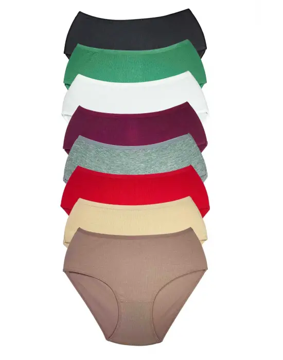 Omarı Sekiz Adet Kadın Yüksek Bel Ribana Bato Külot Seti