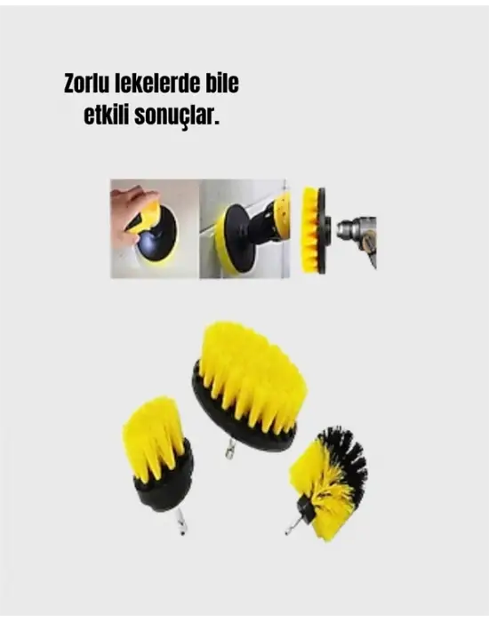 Yüksek Devirde Etkili Temizlik Sağlayan Matkap Ucu Fırça Seti