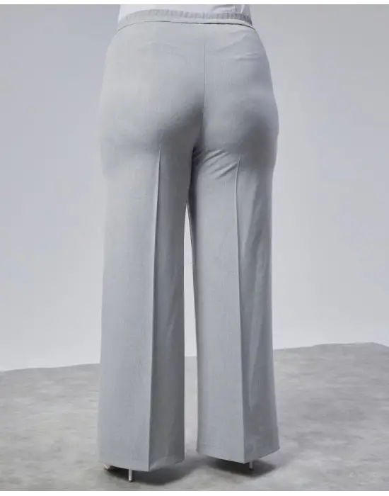 Omarı Esnek Bel Detaylı Battal Pantolon