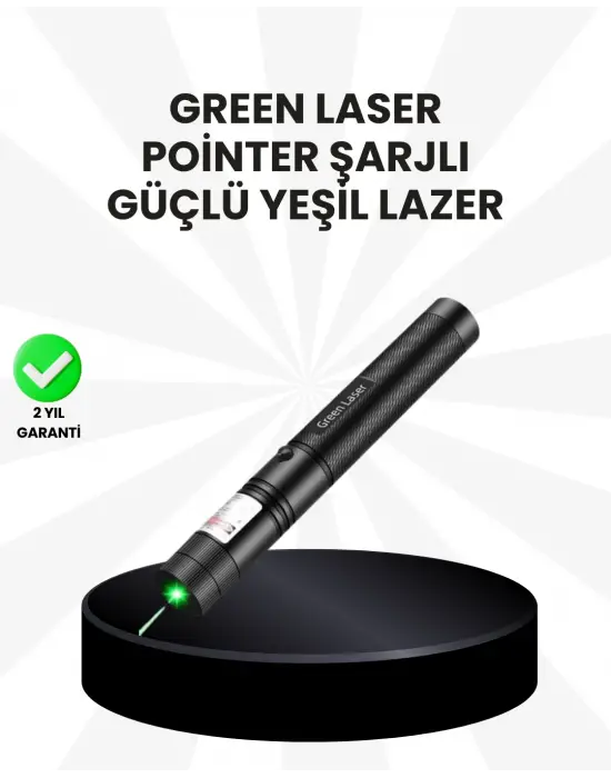 Yüksek Güçlü Yeşil Lazer Pointer 5000mw Şarjlı