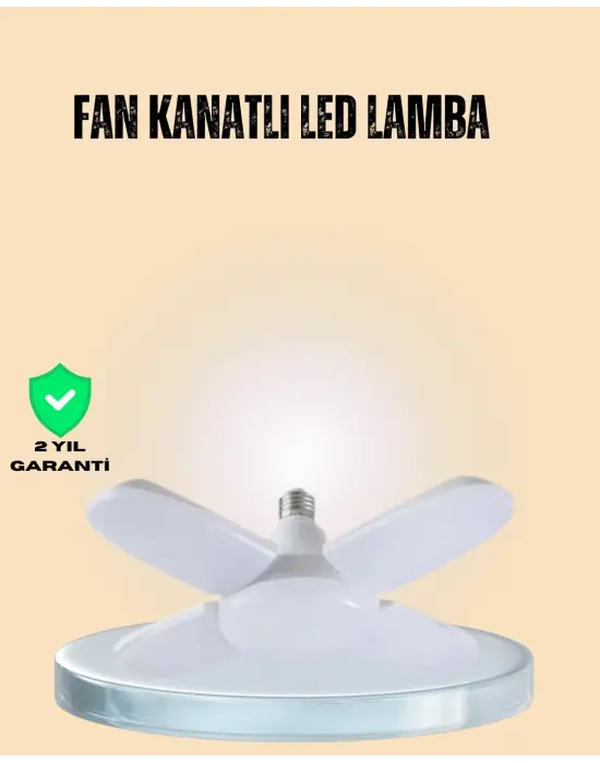 Yüksek Işık Güçlü Led Ampül 4 Kollu Katlanır Pervane Tasarım