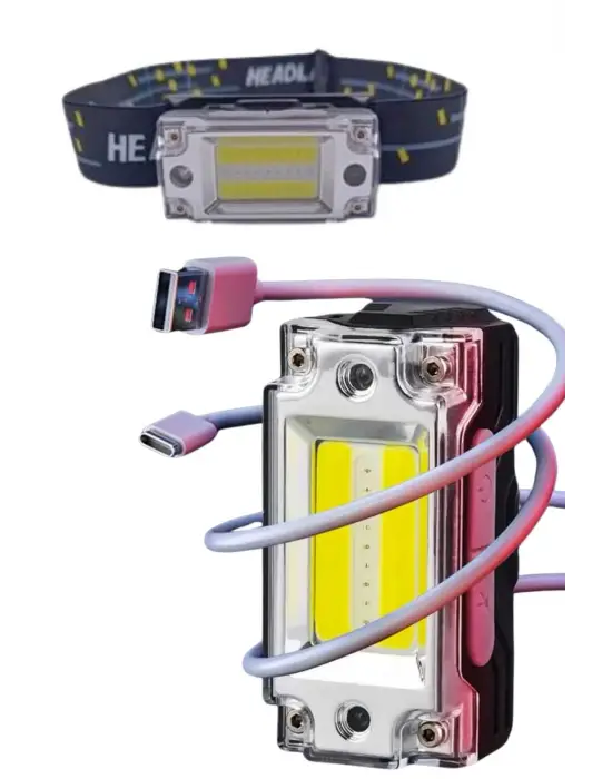 Yüksek Işıklı Şarjlı Ve Sensörlü Led Kafa Lambası Kamp Lambası