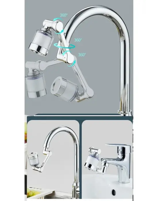 Omarı Derece Filtreli Lavabo Musluk Başlığı