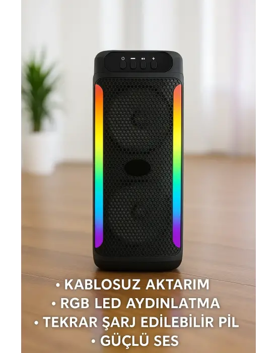 Yüksek Ses Güçlü Kablosuz Hoparlör  Karaoke Mikrofonlu