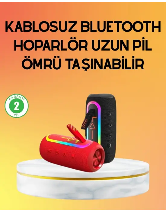 Yüksek Ses Kaliteli Kablosuz Hoparlör Led Işıklı