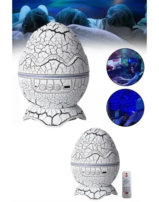 Yumurta Görünümlü Masa Ve Gece Lambası Renk Değiştirebilen Projektör