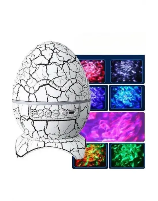 Yumurta Görünümlü Masa Ve Gece Lambası Renk Değiştirebilen Projektör