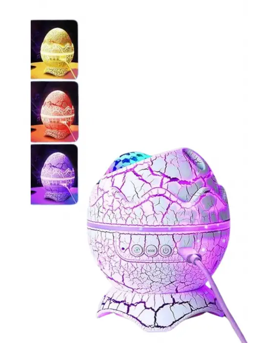 Yumurta Şeklinde Su Dalgalı Bluetooth Speaker Lamba Renkli Şarjlı