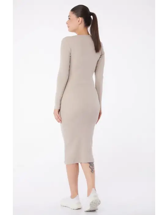 Omarı Rahat Kesim Kadın Midi Elbise