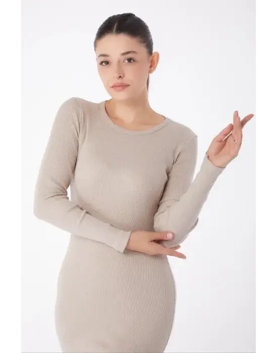 Omarı Rahat Kesim Kadın Midi Elbise