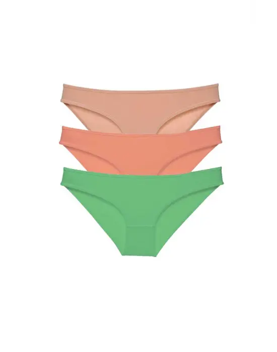 Omarı Süper Eko Set Likralı Kadın Slip Külot - Ten Pudra Yeşil