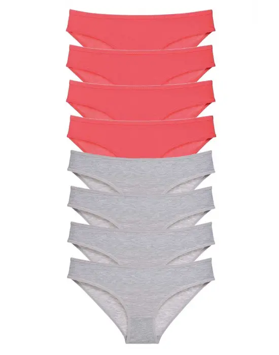 Omarı Süper Eko Set Likralı Kadın Slip Fuşya Gri