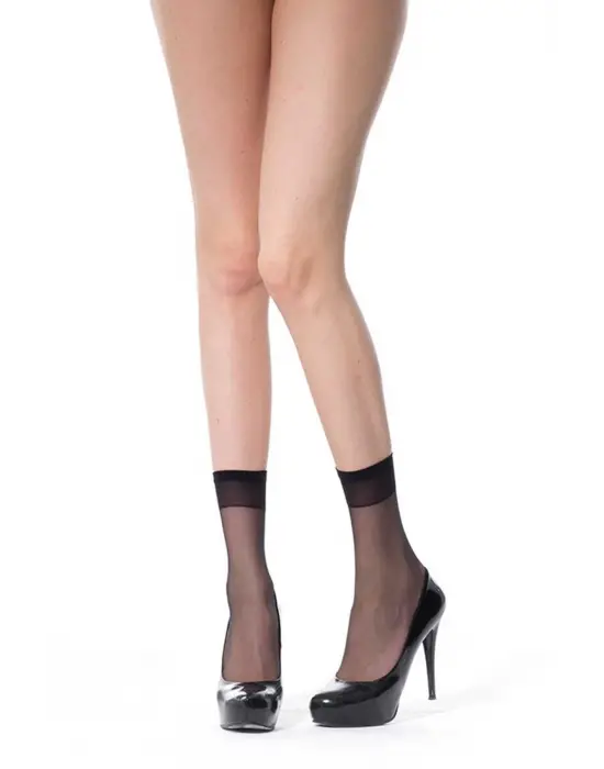 Omarı İnce 20 Denye Siyah Çorap Seti