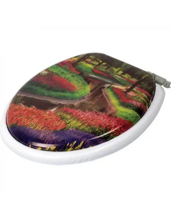 Omarı Yumuşak Süngerli Desenli Klozet Kapağı