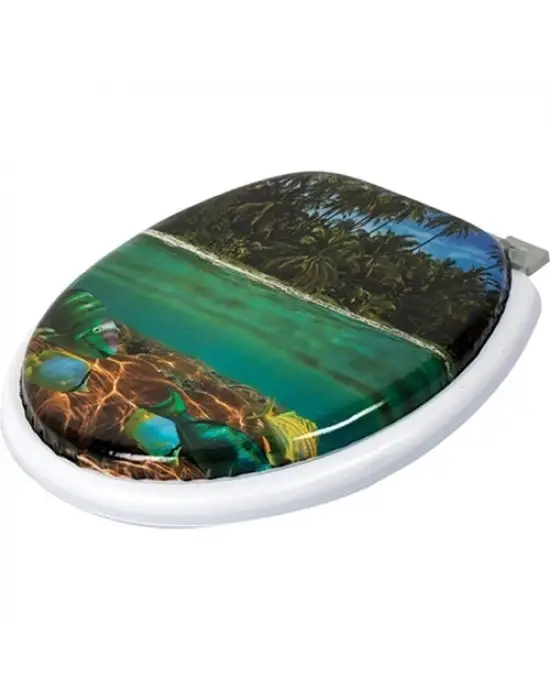 Omarı Yumuşak Süngerli Desenli Klozet Kapağı