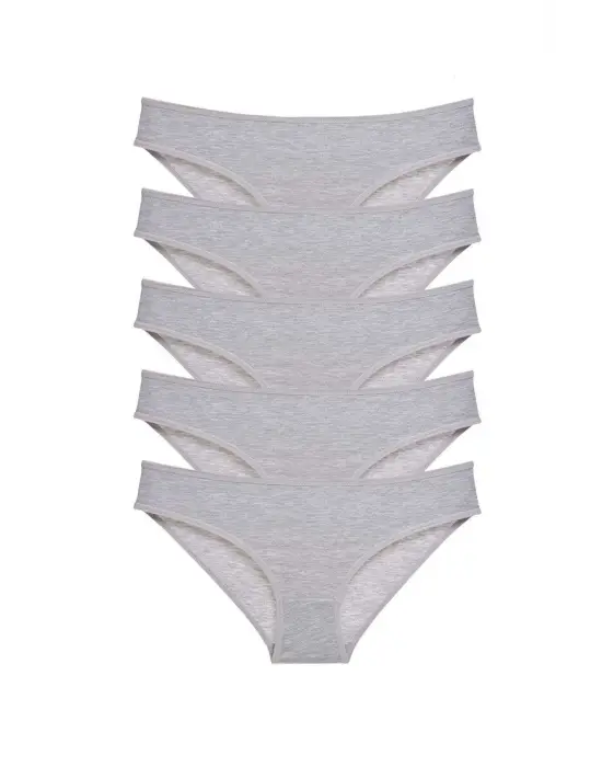 Omarı Süper Eko Set Likralı Gri Kadın Slip Külot