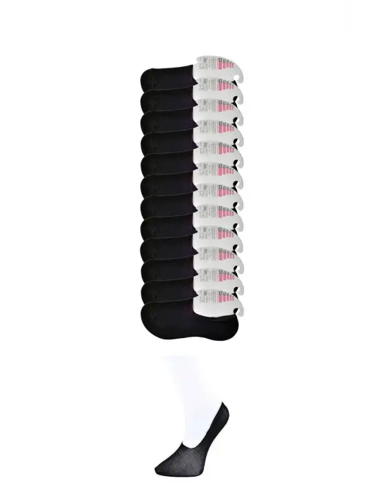 Omarı Siyah Babet Çorap Seti - 12 Çift