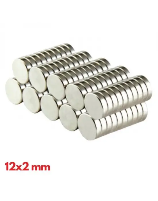 Omarı Yuvarlak Nikel Kaplamalı Neodyum Mıknatıs Seti - 50 Adet