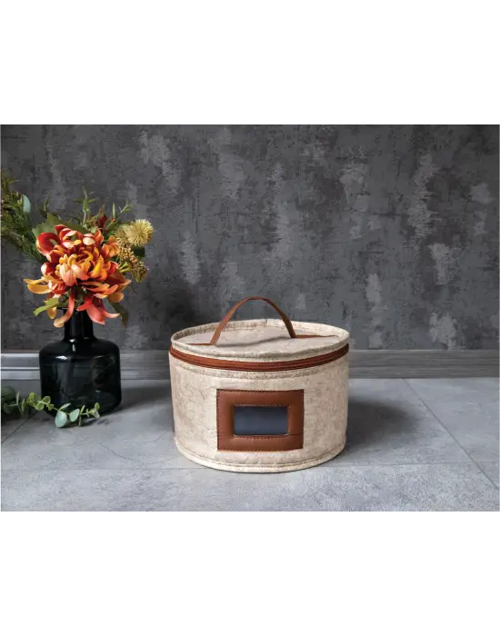 Omarı Pratik Deri Şeritli Pencereli Çok Amaçlı Organizer Kutu