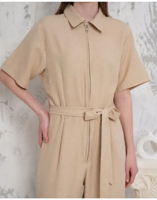 Omarı Rahat ve Şık Bej Salaş Tulum