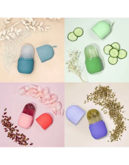 Yüz Ve Göz Altı İçin Silikon Buz Masaj Aleti - Soğuk Terapi buz silindiri