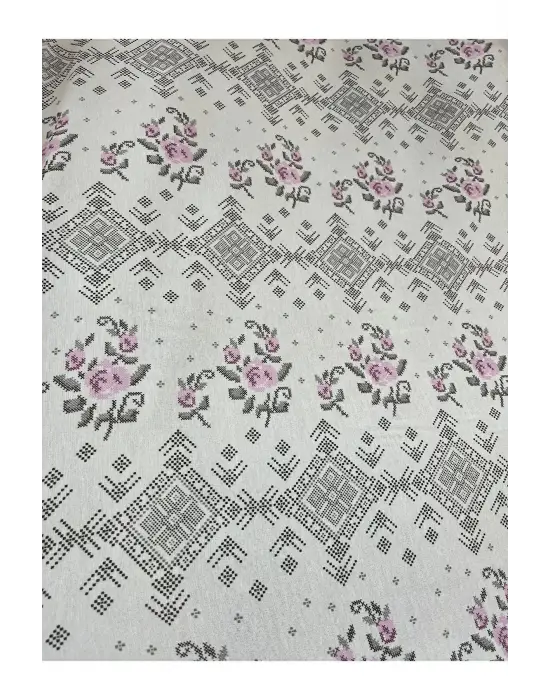 Omarı Yumuşak Pamuk Kapitone Çift Kişilik Pike Seti Kanaviçe