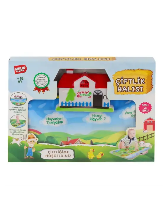 Omarı Çocuklar İçin Eğitici Sesli ve Işıklı Çiftlik Temalı Halı