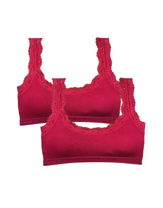 Omarı Dantel Nakışlı Bambu Kadın Büstiyer