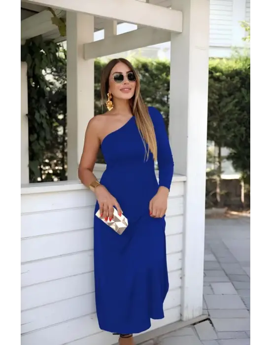 Omarı Zarif Kadın Tek Omuz Detay Elbise