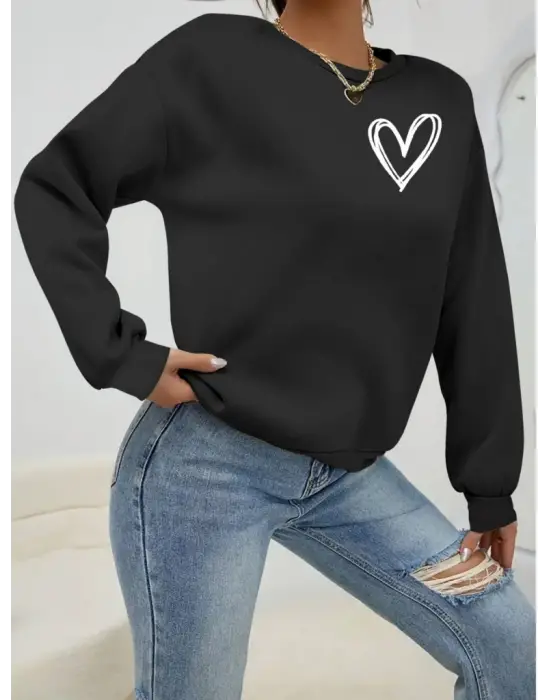 Omarı Şık Kadın Uzun Kollu Bisiklet Yaka Bluz